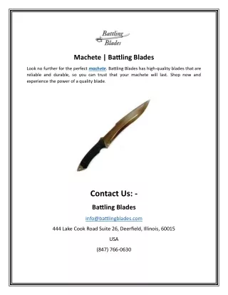 Machete | Battling Blades