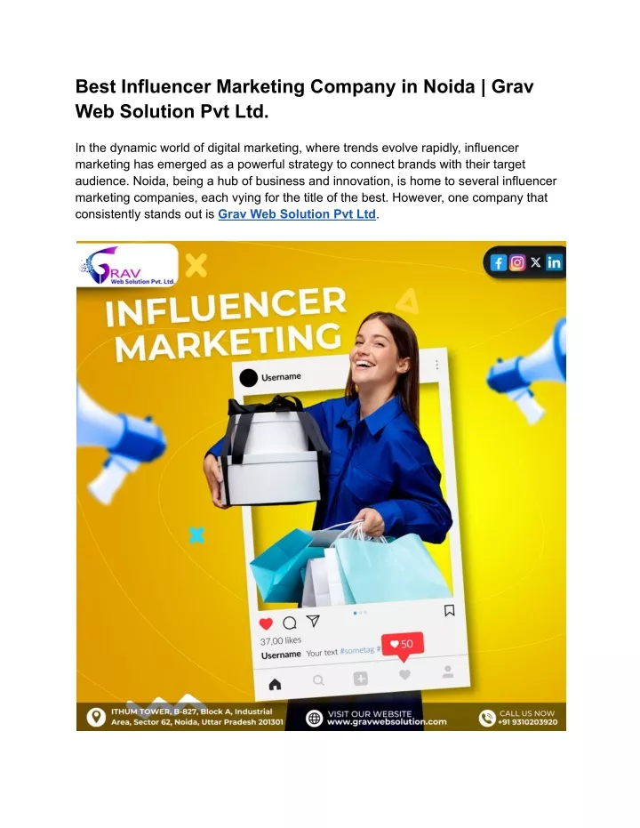 best influencer marketing company in noida grav