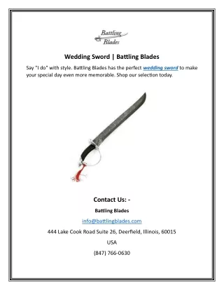 Wedding Sword | Battling Blades