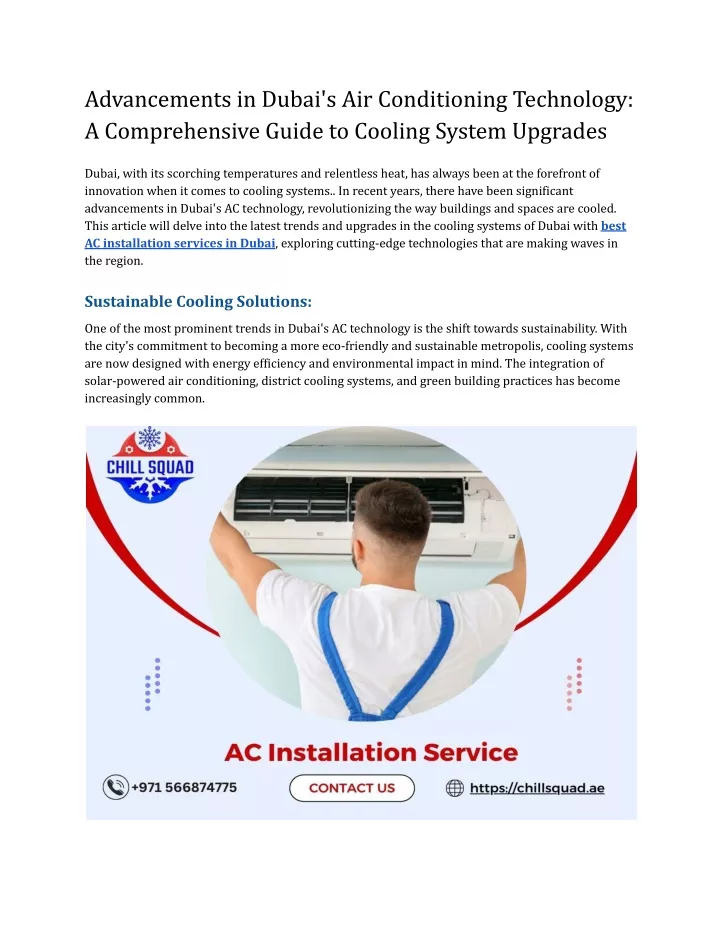 advancements in dubai s air conditioning