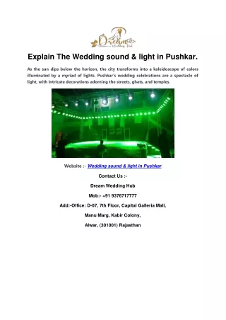 Explain The Wedding sound & light in Pushkar.