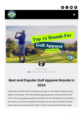 Best and Popular Golf Apparel Brands in 2024