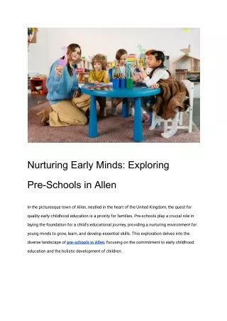 Nurturing Early Minds_ Exploring Pre-Schools in Allen
