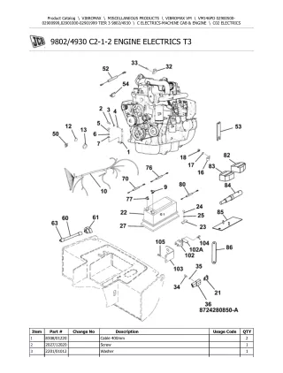 JCB VM146PD TIER 3 VIBROMAX Parts Catalogue Manual (Serial Number 02901000-02901999)