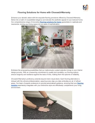 PDF choose Flooring Solutions for Home with ChooseUrWarranty