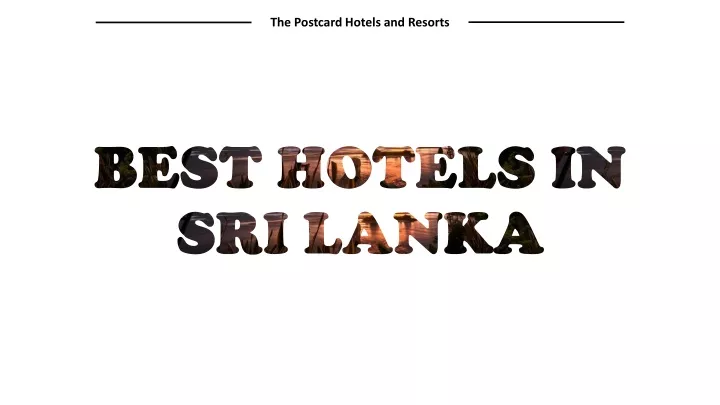 best hotels in sri lanka