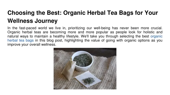 choosing the best organic herbal tea bags for your wellness journey