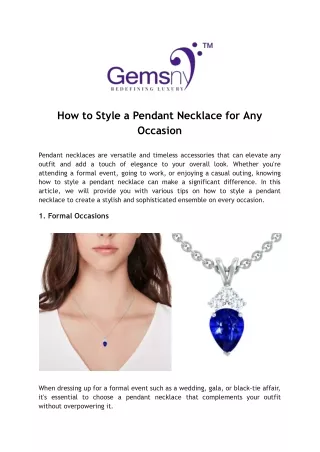 how to style a pendant necklace for any occasion