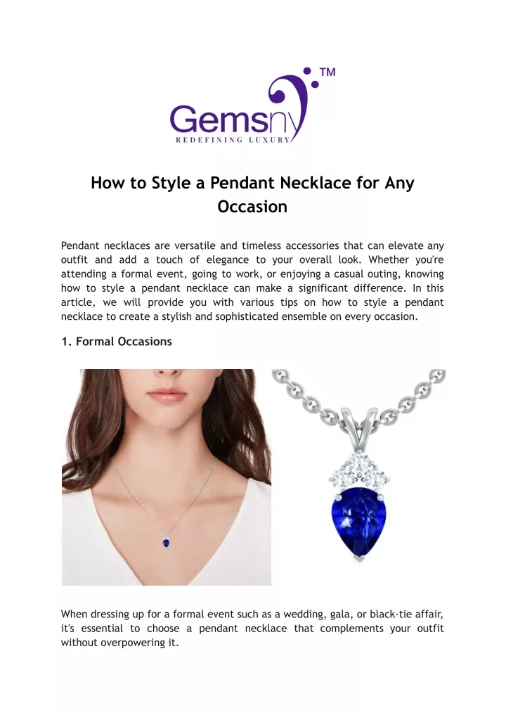 how to style a pendant necklace for any occasion