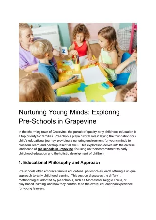 Nurturing Young Minds_ Exploring Pre-Schools in Grapevine