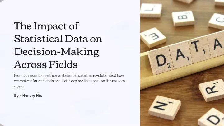 the impact of statistical data on decision making