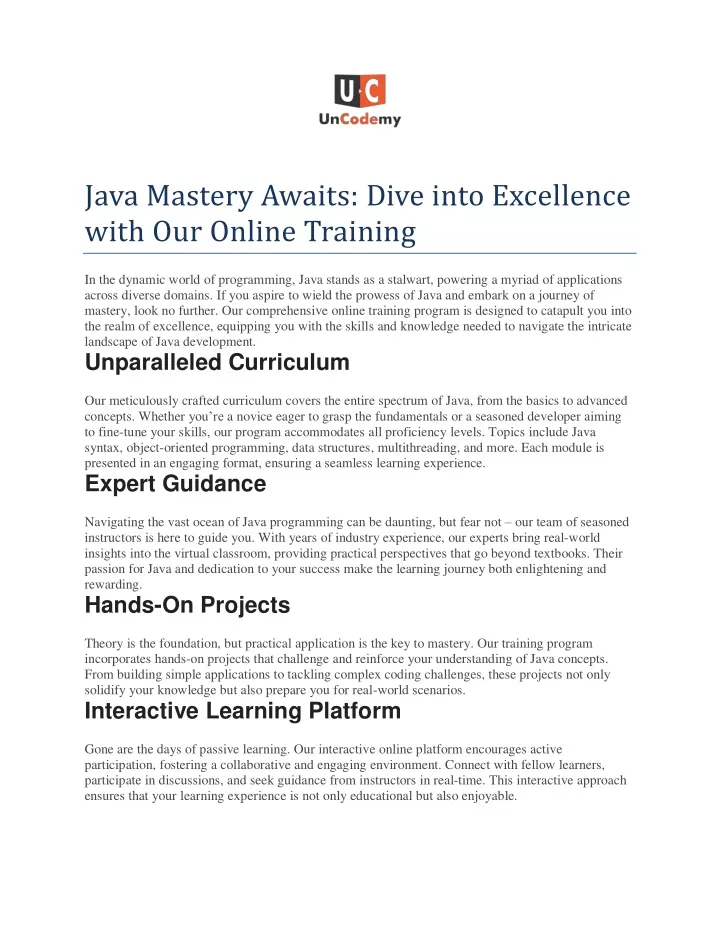java mastery awaits dive into excellence with