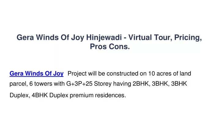 gera winds of joy hinjewadi virtual tour pricing pros cons