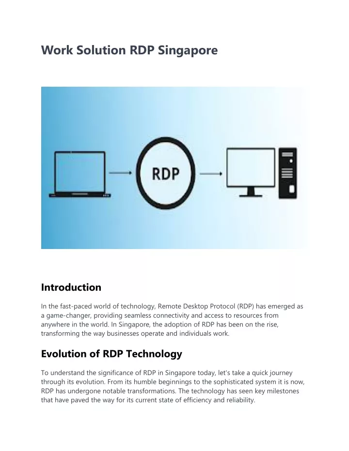 work solution rdp singapore