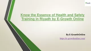 Know the Essence of Health and Safety Training