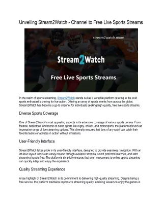 Stream2watch online 2024