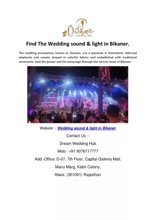 Find The Wedding sound & light in Bikaner.