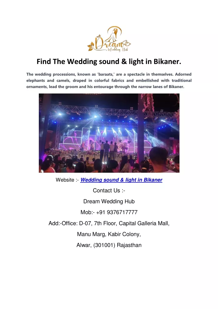 find the wedding sound light in bikaner