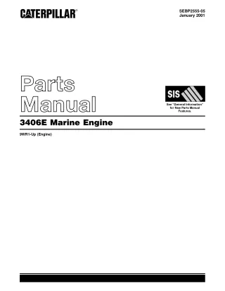 Caterpillar Cat 3406E Marine Engine Parts Catalogue Manual