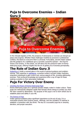 puja to overcome enemies indian guru ji
