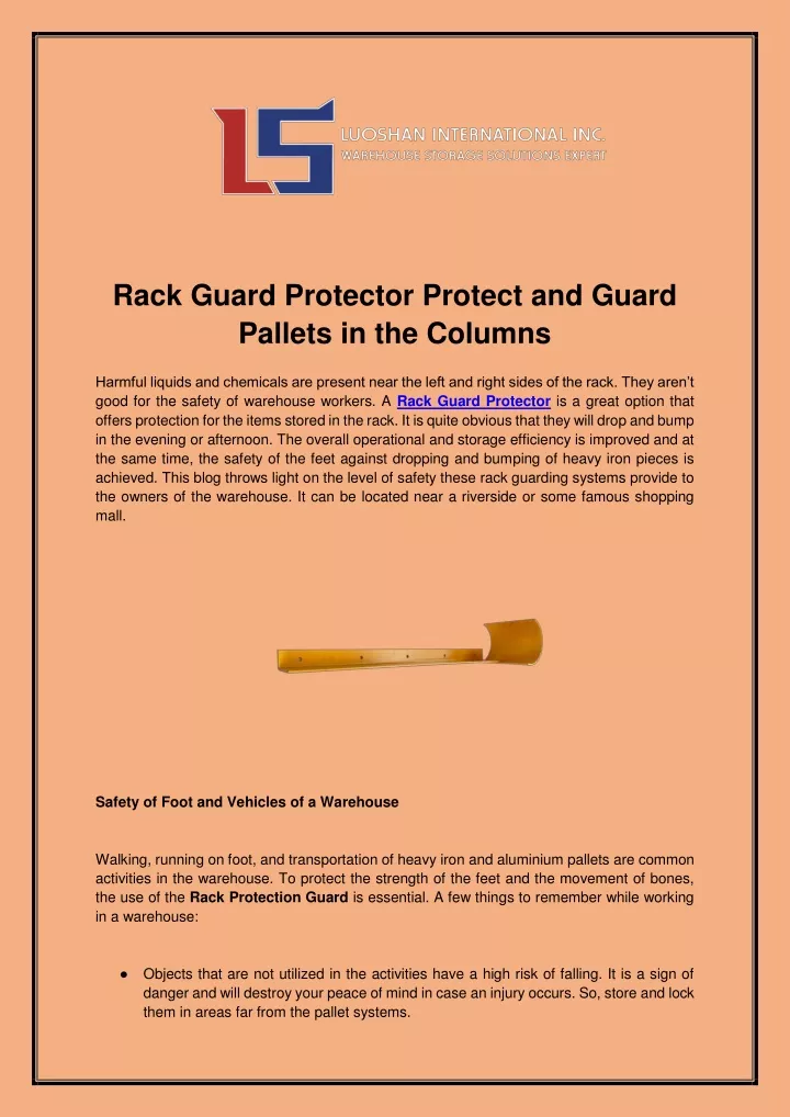 rack guard protector protect and guard pallets