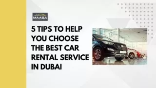 5 Tips to Help You Choose the Best Car Rental Service in Dubai