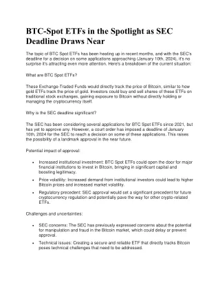 btc spot etfs in the spotlight as sec deadline