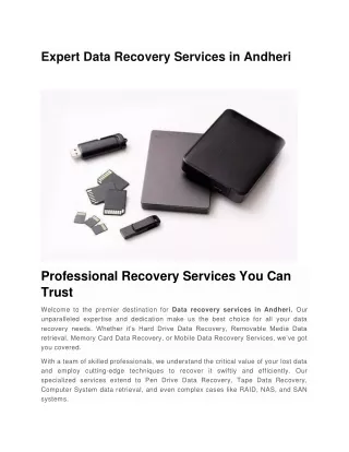 Expert Data Recovery Services in Andheri