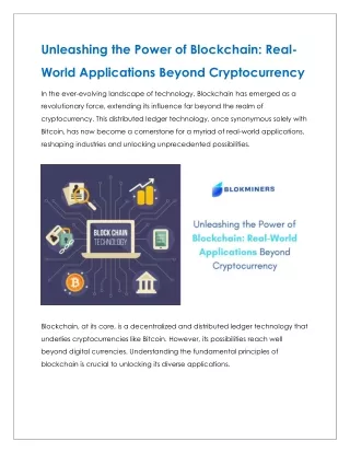 Unleashing the Power of Blockchain_ Real-World Applications Beyond Cryptocurrency