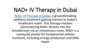 NAD  IV therapy In Dubai