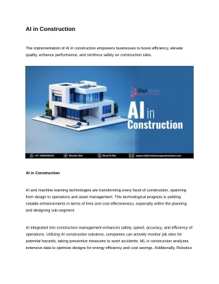 AI In Construction