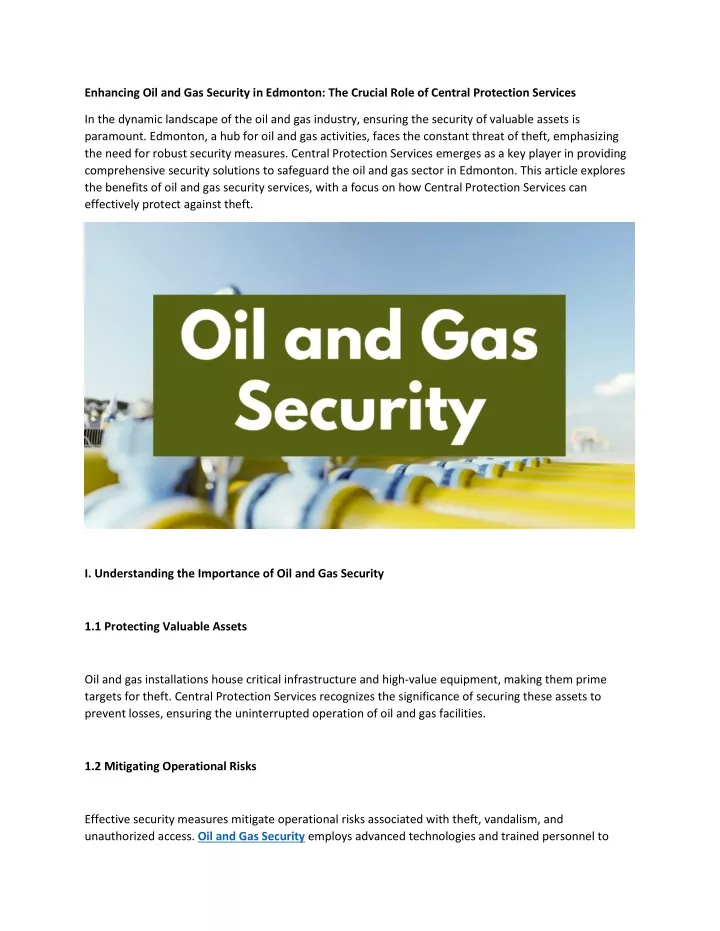 enhancing oil and gas security in edmonton