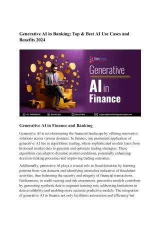 generative ai in banking top best ai use cases
