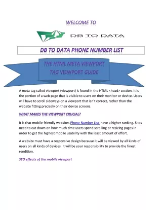 DB TO DATA PHONE NUMBER LIST 3
