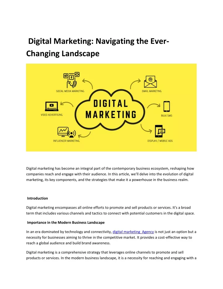 digital marketing navigating the ever changing