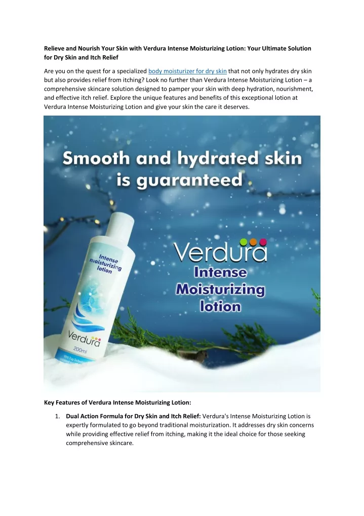 relieve and nourish your skin with verdura