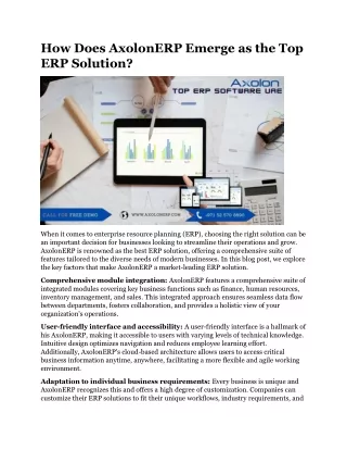 how does axolonerp emerge as the top erp solution