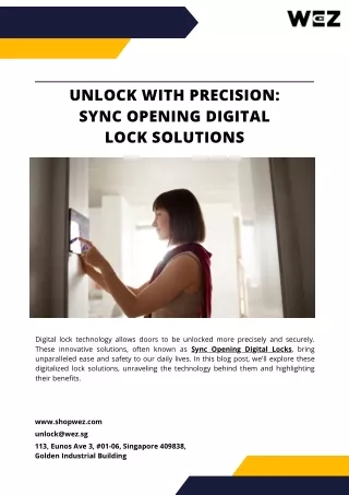 Unlock With Precision Sync Opening Digital Lock Solutions