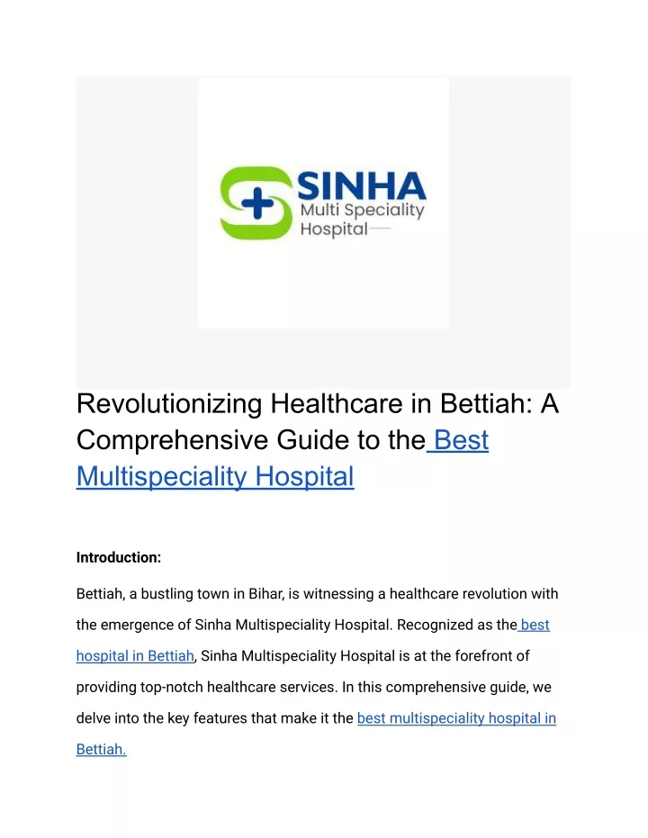 revolutionizing healthcare in bettiah