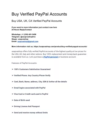 Buy Verified PayPal Accounts