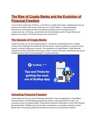 The Rise of Crypto Banks and the Evolution of Financial Freedom