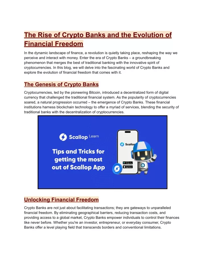 the rise of crypto banks and the evolution