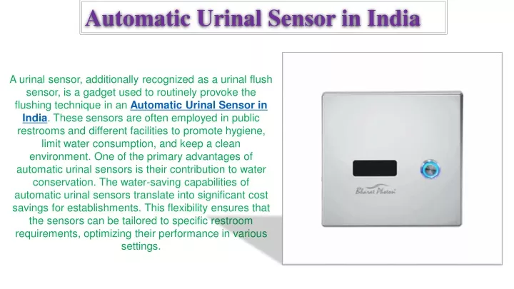 automatic urinal sensor in india