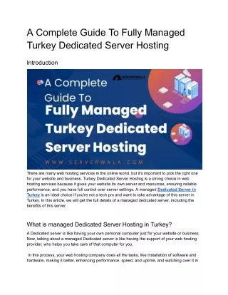 a complete guide to fully managed turkey