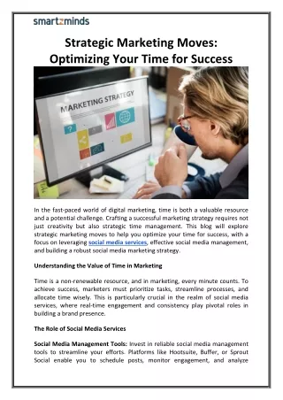 Strategic Marketing Moves Optimizing Your Time for Success