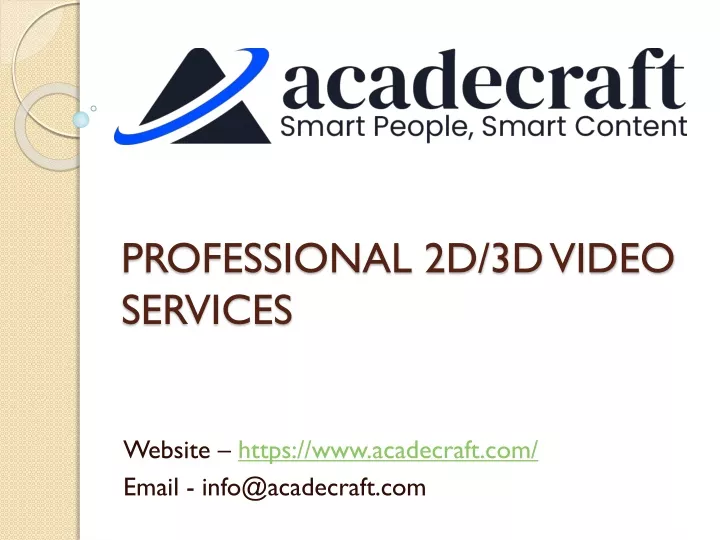 professional 2d 3d video services