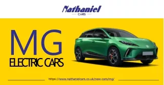 Experience the Future of Driving with Nathaniel Cars: Unleash the Power of MG El