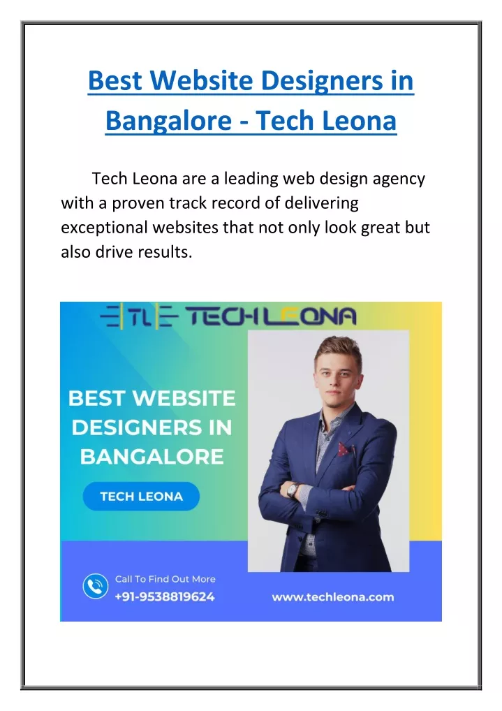 best website designers in bangalore tech leona