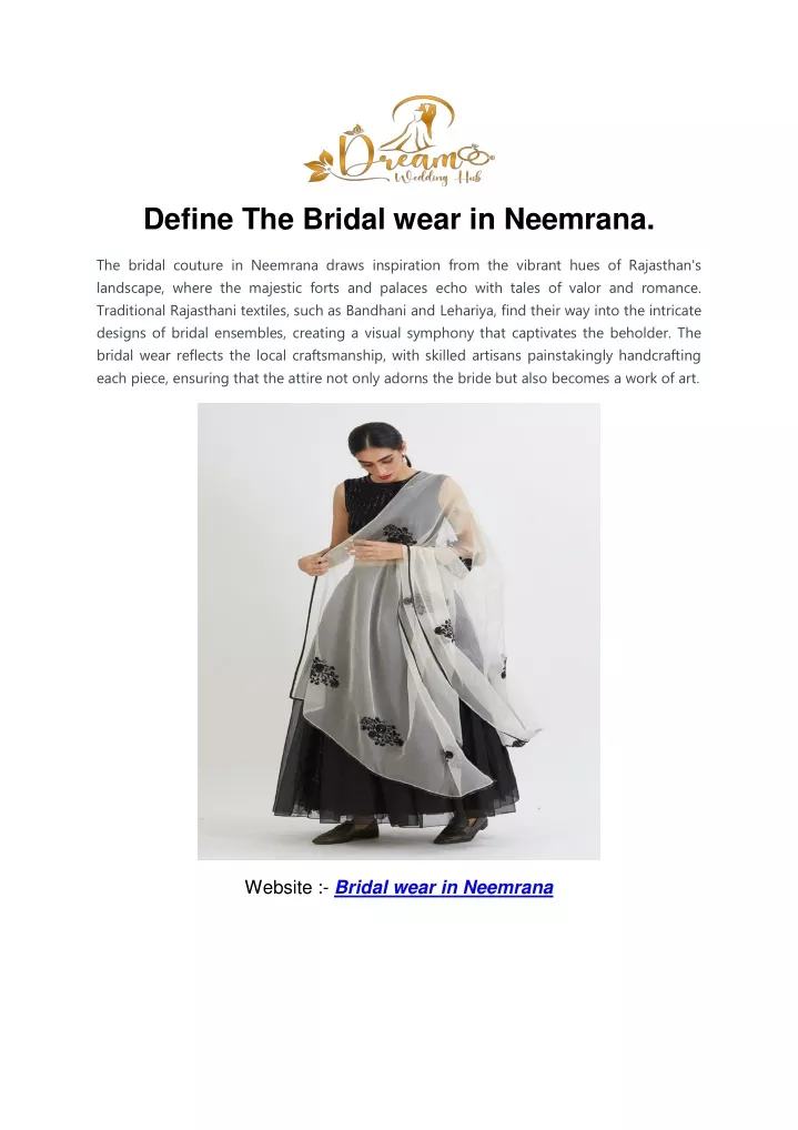 define the bridal wear in neemrana