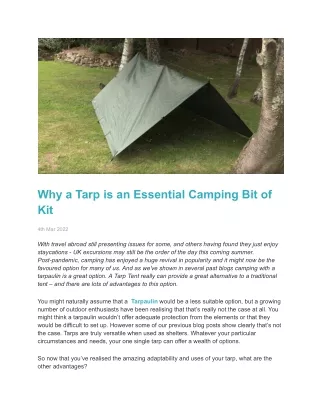 Why a Tarp is an Essential Camping Bit of Kit